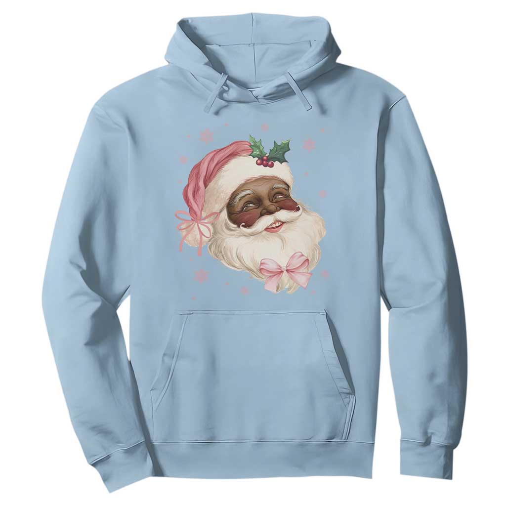 Christmas Coquette Pink Black Santa Bow Hoodie TS11 Light Blue Print Your Wear