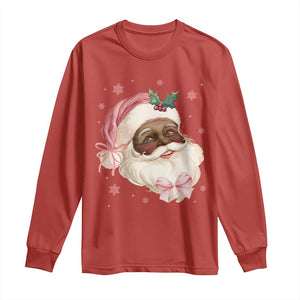 Christmas Coquette Pink Black Santa Bow Long Sleeve Shirt TS11 Red Print Your Wear