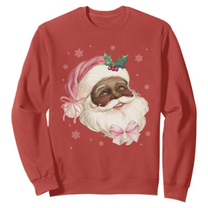 Christmas Coquette Pink Black Santa Bow Sweatshirt TS11 Red Print Your Wear