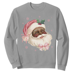 Christmas Coquette Pink Black Santa Bow Sweatshirt TS11 Sport Gray Print Your Wear