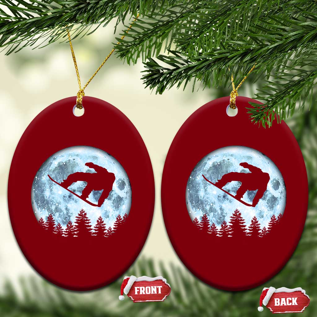Snowboard Moon Snowboarding Winter Sports Ceramic Ornament TS11 Print Your Wear