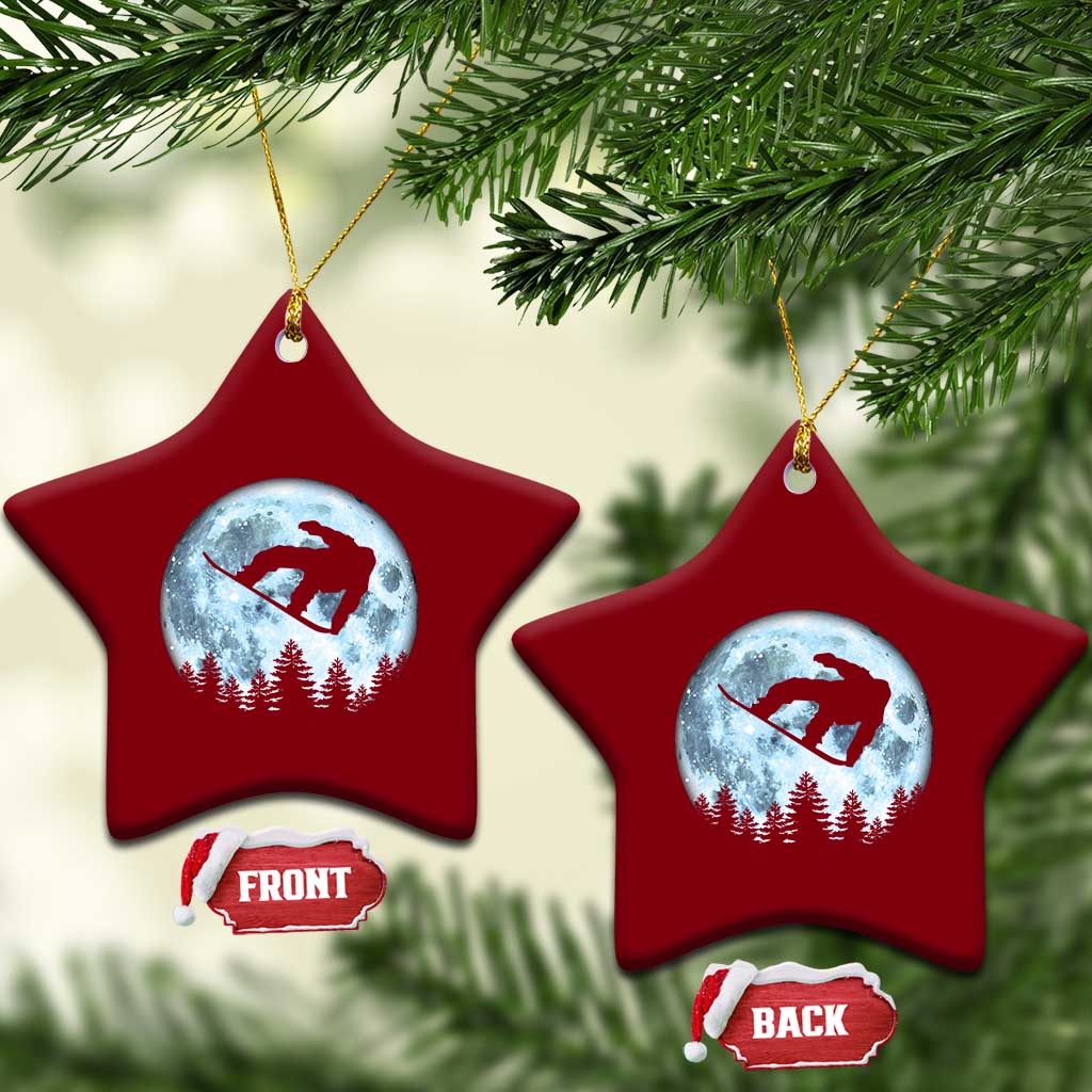 Snowboard Moon Snowboarding Winter Sports Ceramic Ornament TS11 Print Your Wear