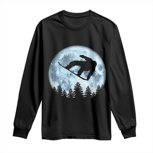 Snowboard Moon Snowboarding Winter Sports Long Sleeve Shirt TS11 Black Print Your Wear