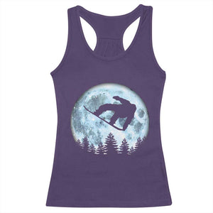 Snowboard Moon Snowboarding Winter Sports Racerback Tank Top TS11 Purple Print Your Wear