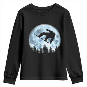Snowboard Moon Snowboarding Winter Sports Youth Sweatshirt TS11 Black Print Your Wear