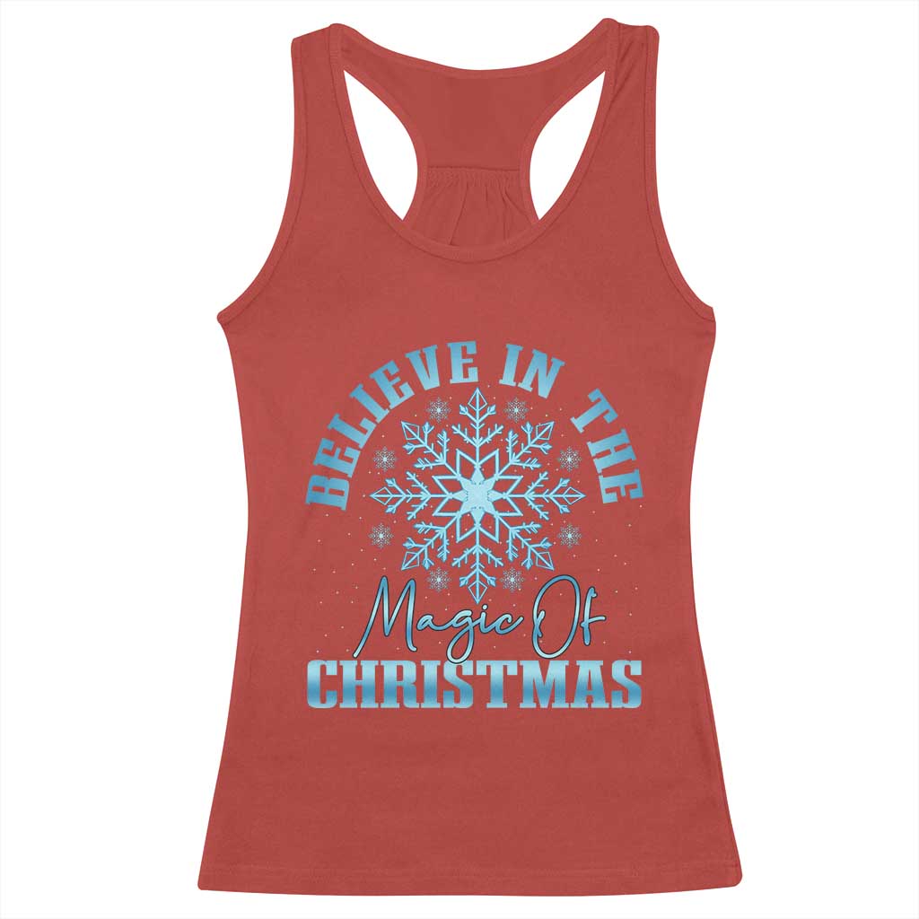 Believe In The Magic Of Christmas Racerback Tank Top Xmas Snowflake TS11 Red Print Your Wear