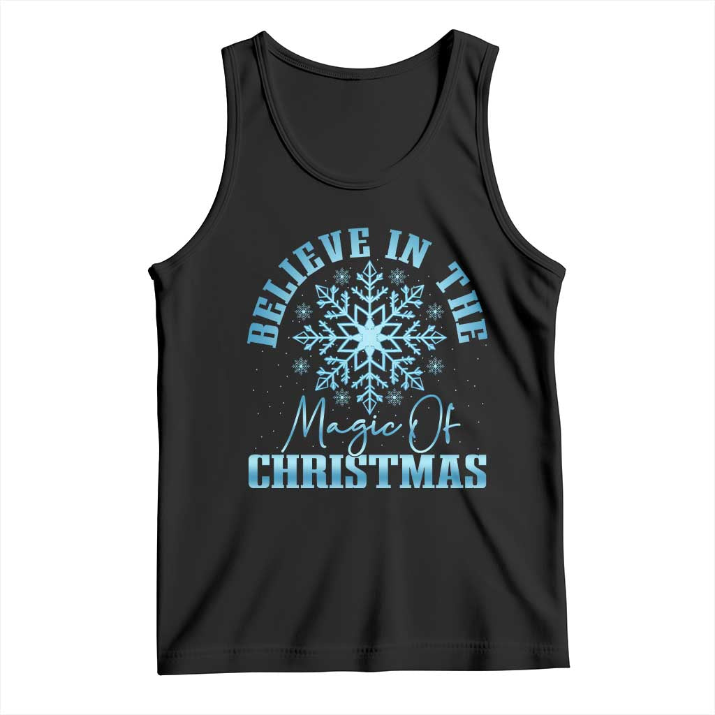 Believe In The Magic Of Christmas Tank Top Xmas Snowflake TS11 Black Print Your Wear