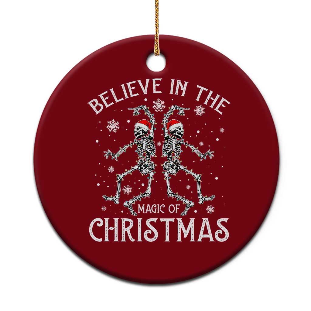 Funny Believe In The Magic Of Christmas Ceramic Ornament Xmas Skeleton TS11 1pc Red Print Your Wear