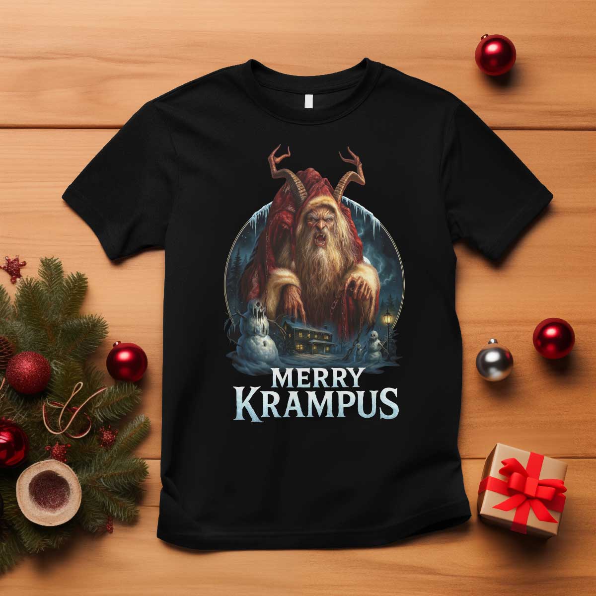 Christmas Krampus T Shirt Merry Krampus Pagan Yule Nordic Xmas TS11 Black Print Your Wear