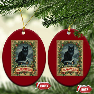 Nordic Christmas Cat Ceramic Ornament Jolakotturinn Yule Cat Icelandic TS11 Print Your Wear