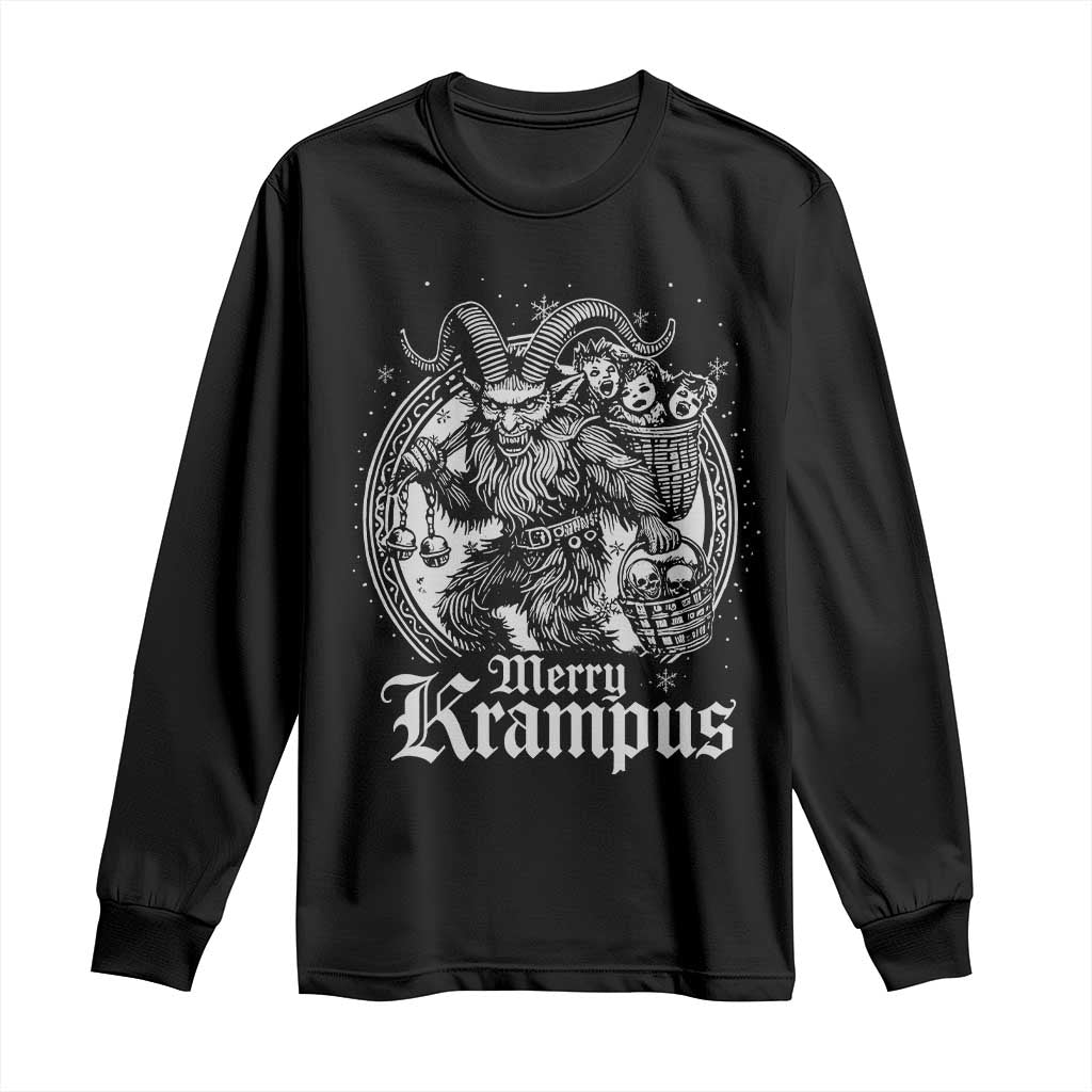 Christmas Krampus Long Sleeve Shirt Merry Krampus Norse Pagan Yule Horror Xmas TS11 Black Print Your Wear