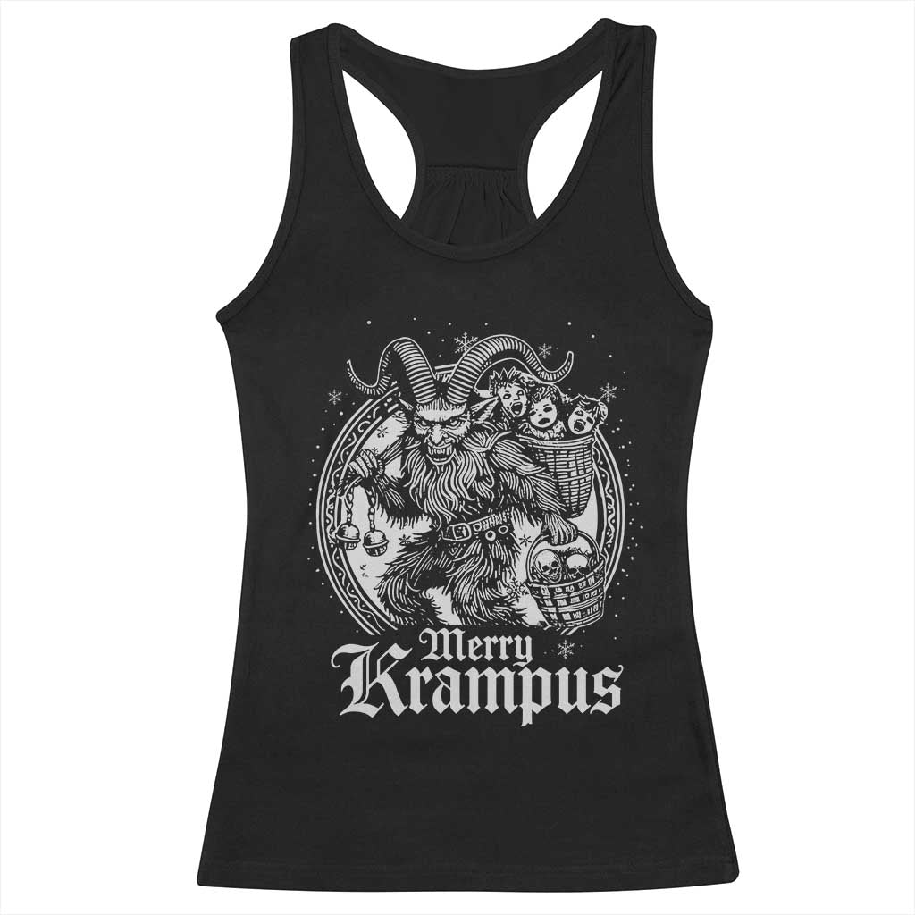 Christmas Krampus Racerback Tank Top Merry Krampus Norse Pagan Yule Horror Xmas TS11 Black Print Your Wear