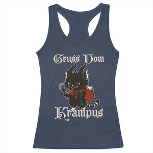 Christmas Krampus Cat Racerback Tank Top Gruss Vom Krampus Pagan Yule Xmas TS11 Navy Print Your Wear