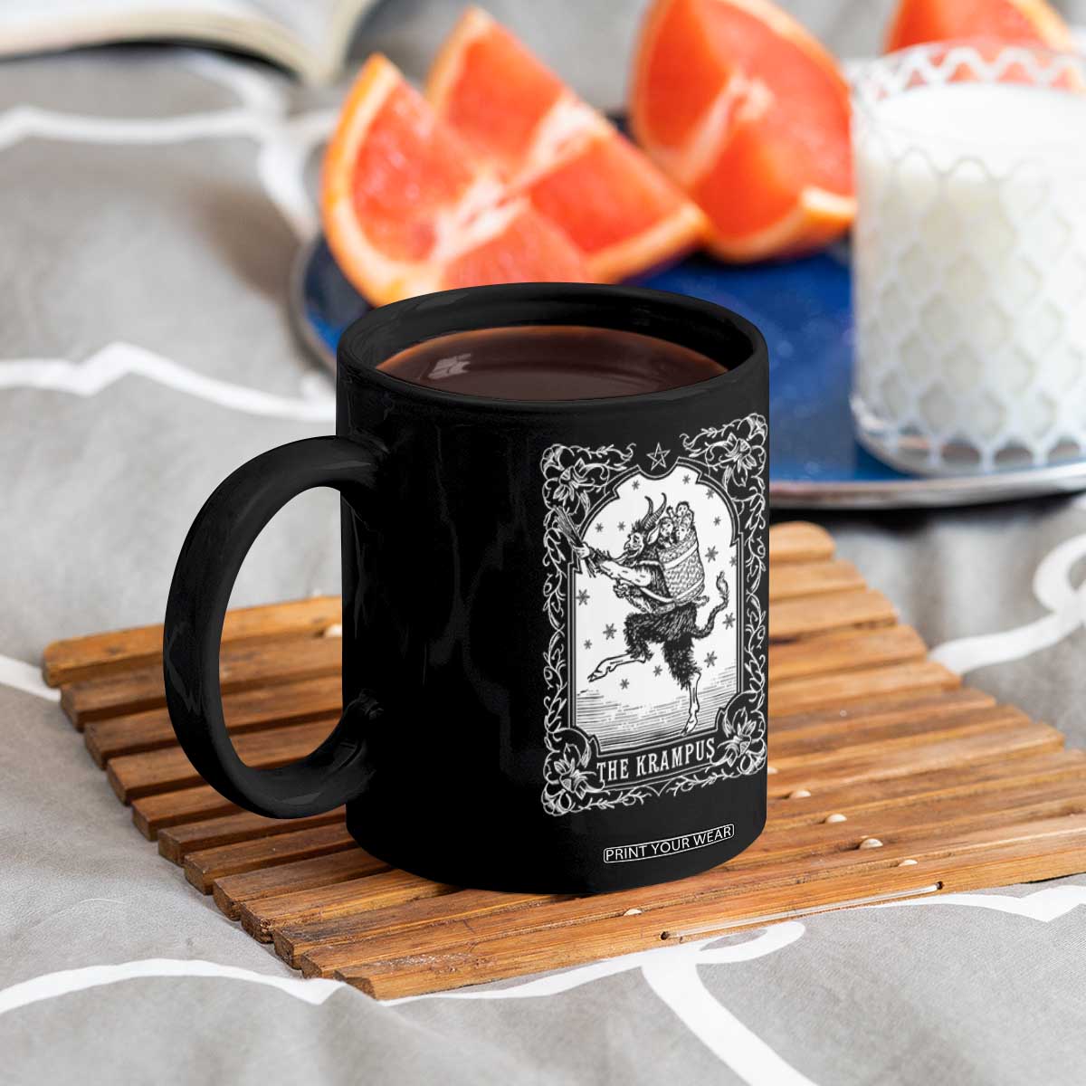 Christmas Krampus Coffee Mug Pagan Yule Nordic Xmas Krampus Evil Tarot Card TS11 Print Your Wear