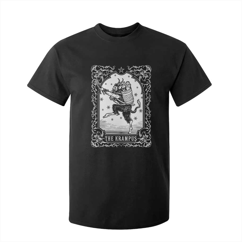 Christmas Krampus T Shirt For Kid Pagan Yule Nordic Xmas Krampus Evil Tarot Card TS11 Black Print Your Wear