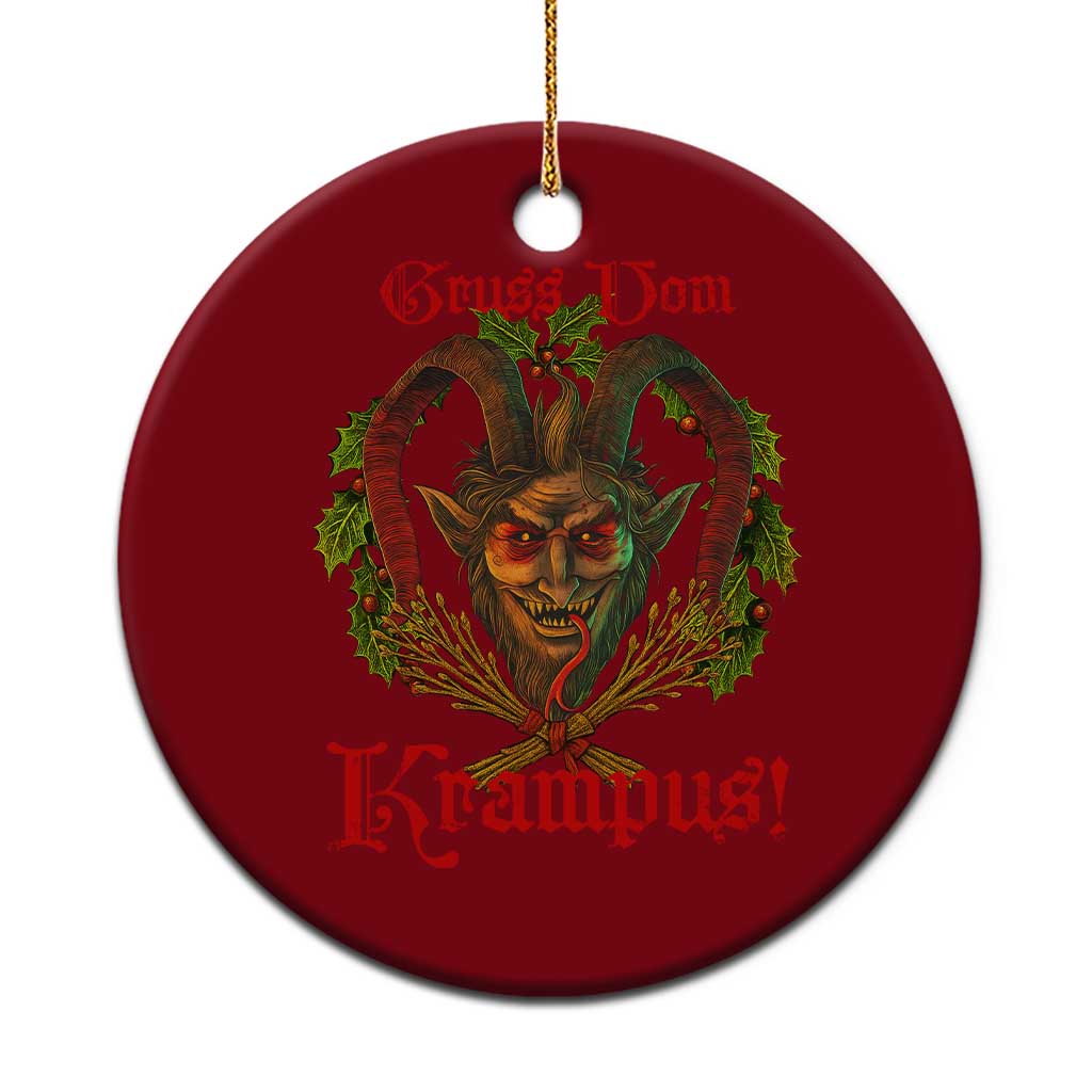 Nordic Christmas Krampus Ceramic Ornament Gruss Vom Krampus Pagan Yule Xmas TS11 1pc Red Print Your Wear