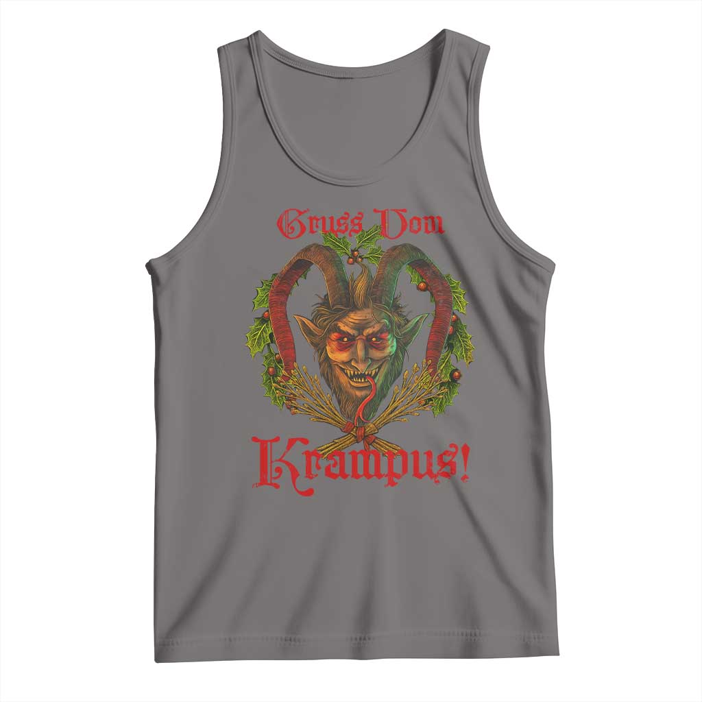 Nordic Christmas Krampus Tank Top Gruss Vom Krampus Pagan Yule Xmas TS11 Deep Heather Print Your Wear