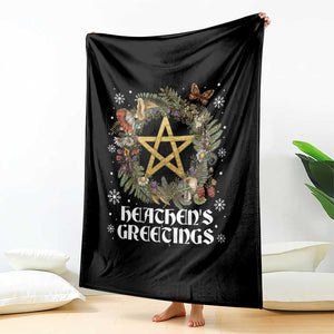 Heathens Greeting Throw Blanket Pagan Christmas Wreath Yule Holiday TS11 Print Your Wear