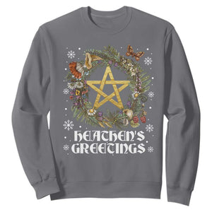 Heathens Greeting Sweatshirt Pagan Christmas Wreath Yule Holiday TS11 Charcoal Print Your Wear