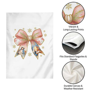 Jesus Christmas Coquette Bow Nativity Bible Verse Christian Garden Flag TS11 Print Your Wear
