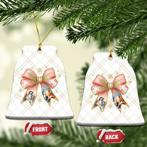 Jesus Christmas Coquette Bow Nativity Bible Verse Christian Ceramic Ornament TS11 Print Your Wear