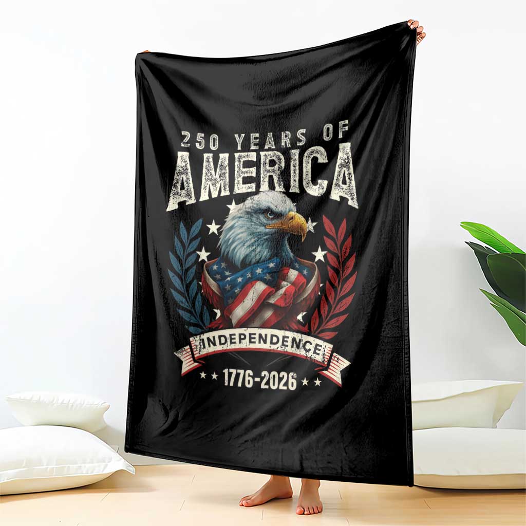 250 Years Of America Throw Blanket 250th American Anniversary Independence Bald Eagle TS11 Print Your Wear