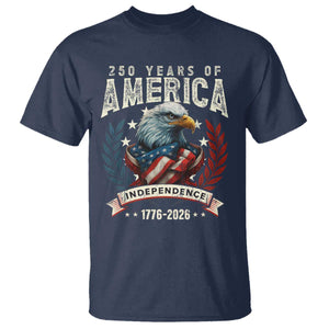 250 Years Of America T Shirt 250th American Anniversary Independence Bald Eagle TS11 Navy Print Your Wear