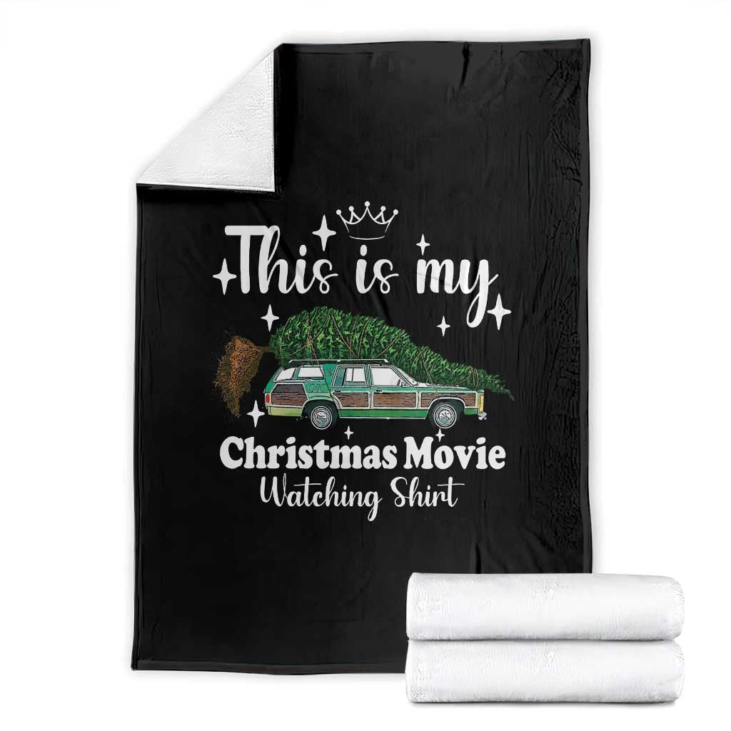 This Is My Christmas Movie Watching Throw Blanket Vintage Xmas Tree Car TS11 Black Print Your Wear