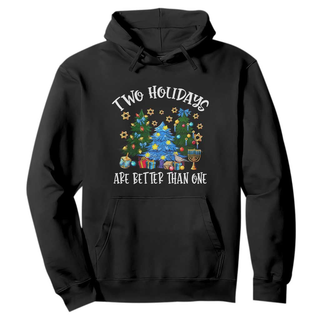 Christmas Hanukkah Hoodie Two Holidays Are Better Than One Christmukkah Tree TS11 Black Print Your Wear