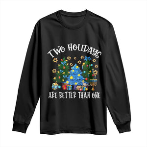 Christmas Hanukkah Long Sleeve Shirt Two Holidays Are Better Than One Christmukkah Tree TS11 Black Print Your Wear