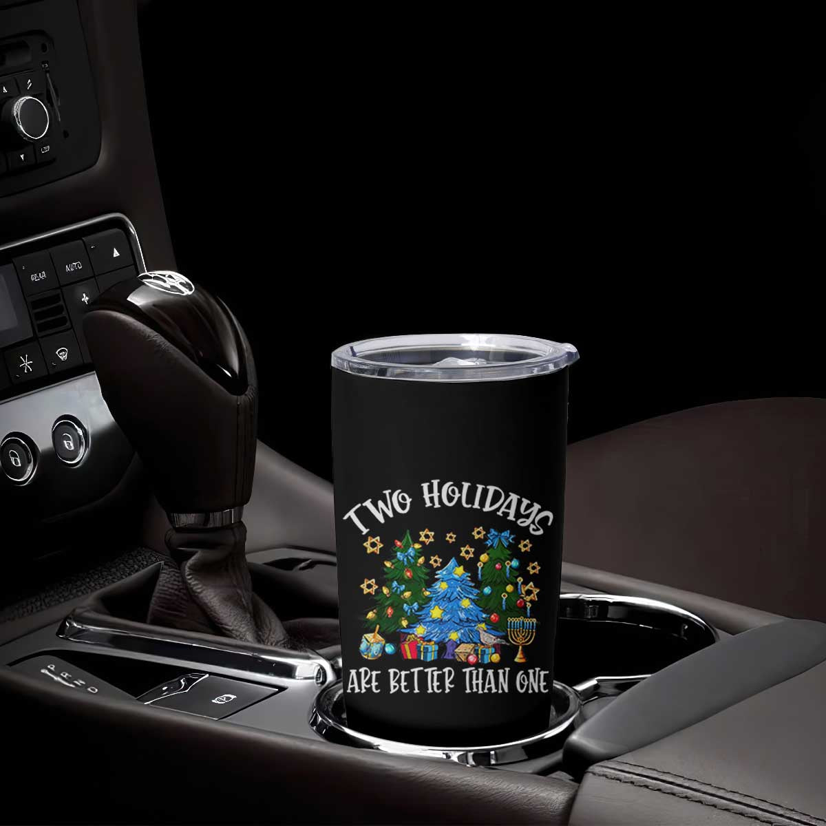 Christmas Hanukkah Tumbler Cup Two Holidays Are Better Than One Christmukkah Tree TS11 Print Your Wear
