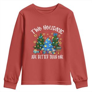 Christmas Hanukkah Youth Sweatshirt Two Holidays Are Better Than One Christmukkah Tree TS11 Red Print Your Wear