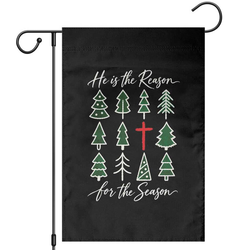 He Is The Reason For The Season Christian Christmas Garden Flag Religious Xmas Tree