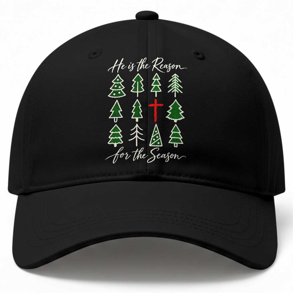 He Is The Reason For The Season Christian Christmas Baseball Cap Religious Xmas Tree