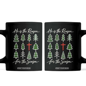 He Is The Reason For The Season Christian Christmas Coffee Mug Religious Xmas Tree