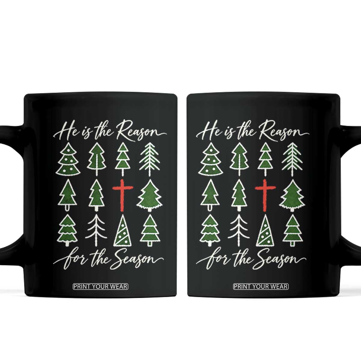 He Is The Reason For The Season Christian Christmas Coffee Mug Religious Xmas Tree
