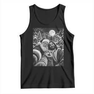 Cat Selfie with Jesus and Santa Funny Christmas Tank Top
