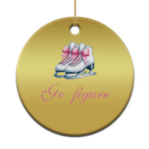 Figure Skater Christmas Ornament Go Figure Coquette Pink Bow Ice Skating TS11 Print Your Wear