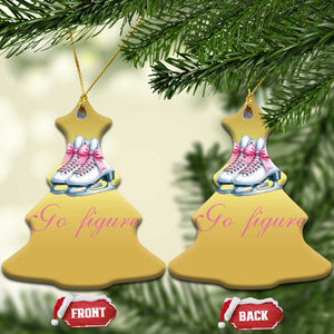 Figure Skater Christmas Ornament Go Figure Coquette Pink Bow Ice Skating TS11 Christmas Tree Gold Print Your Wear