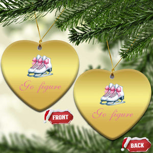 Figure Skater Christmas Ornament Go Figure Coquette Pink Bow Ice Skating TS11 Heart Gold Print Your Wear