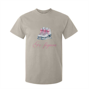 Figure Skater T Shirt For Kid Go Figure Coquette Pink Bow Ice Skating TS11 Sand Print Your Wear