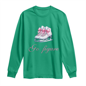 Figure Skater Long Sleeve Shirt Go Figure Coquette Pink Bow Ice Skating TS11 Irish Green Print Your Wear