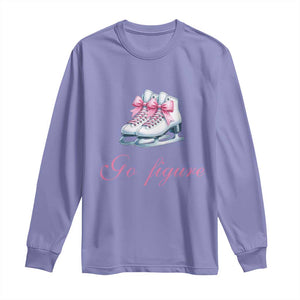 Figure Skater Long Sleeve Shirt Go Figure Coquette Pink Bow Ice Skating TS11 Violet Print Your Wear