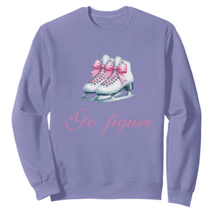 Figure Skater Sweatshirt Go Figure Coquette Pink Bow Ice Skating TS11 Violet Print Your Wear