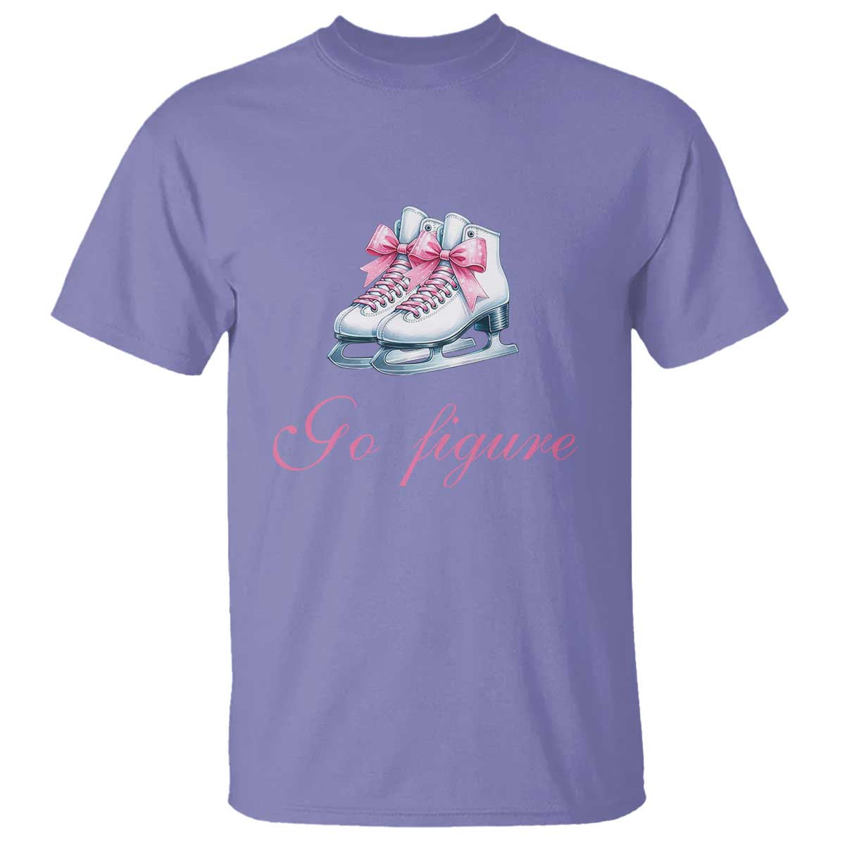 Figure Skater T Shirt Go Figure Coquette Pink Bow Ice Skating TS11 Violet Print Your Wear