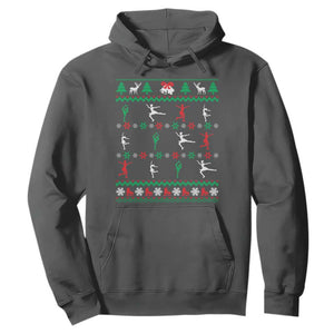 Funny Christmas Figure Ice Skating Skater Hoodie TS11 Dark Heather Print Your Wear