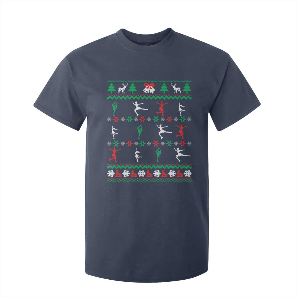 Funny Christmas Figure Ice Skating Skater T Shirt For Kid TS11 Navy Print Your Wear