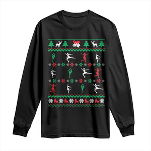 Funny Christmas Figure Ice Skating Skater Long Sleeve Shirt TS11 Black Print Your Wear