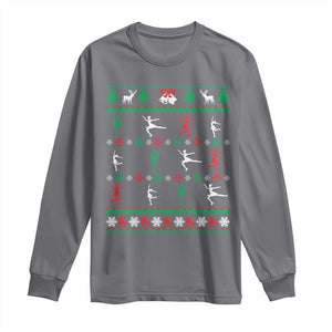 Funny Christmas Figure Ice Skating Skater Long Sleeve Shirt TS11 Charcoal Print Your Wear