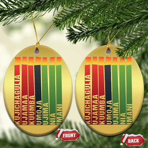 The 7 Principles Of Kwanzaa Christmas Ornament Kinara Candles African Heritage TS11 Oval Gold Print Your Wear